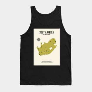 South Africa All National Parks on a Map Travel Poster Tank Top